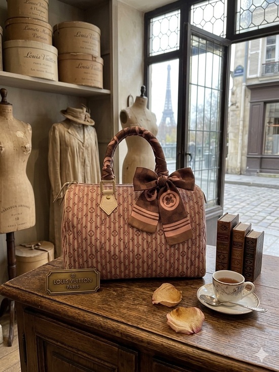 Accessories - Designer Bandeau Silk Twilly Scarf in Pink Brown
